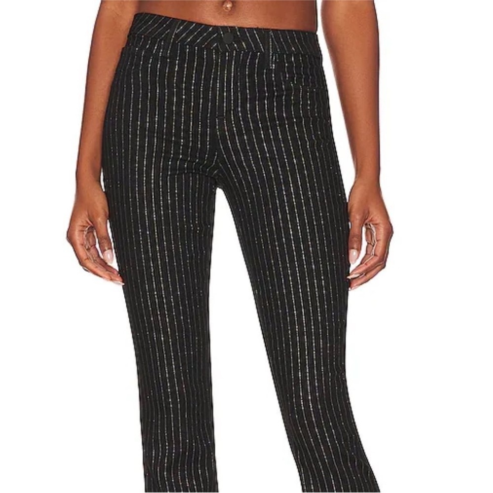 NWT L’AGENCE Selma Baby Boot Pants With Metallic Pinstripe